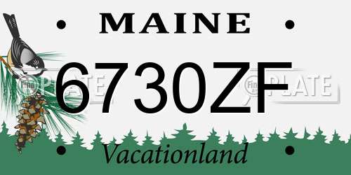 6730ZF Maine License Plate