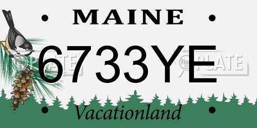 6733YE Maine License Plate