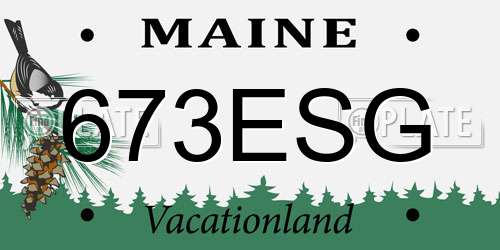 673ESG Maine License Plate
