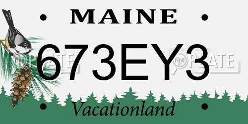 673EY3 Maine License Plate
