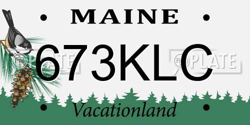 673KLC Maine License Plate