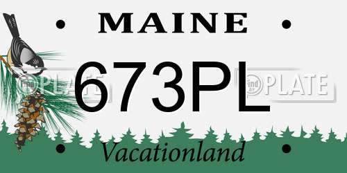 673PL Maine License Plate