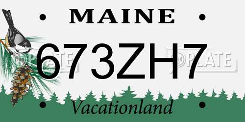 673ZH7 Maine License Plate