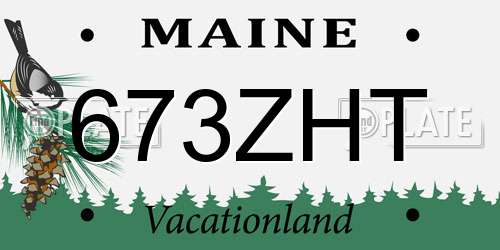 673ZHT Maine License Plate