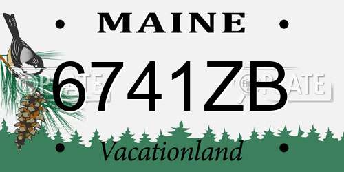 6741ZB Maine License Plate