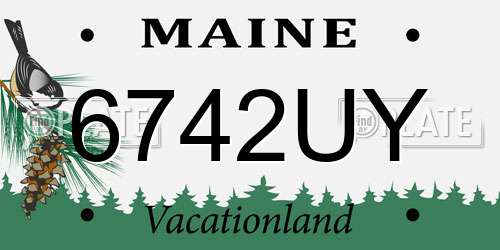 6742UY Maine License Plate
