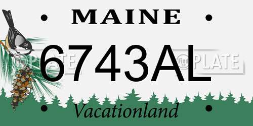 6743AL Maine License Plate