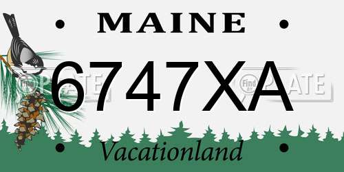 6747XA Maine License Plate