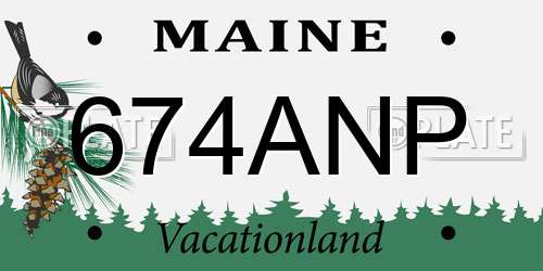 674ANP Maine License Plate