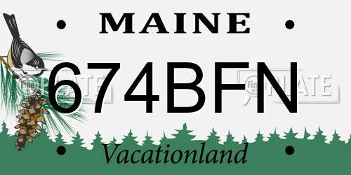 674BFN Maine License Plate