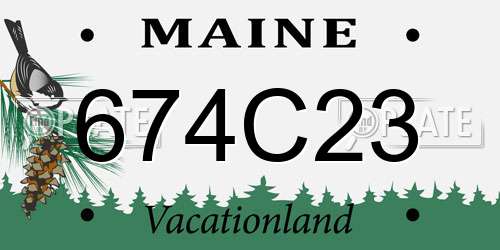 674C23 Maine License Plate