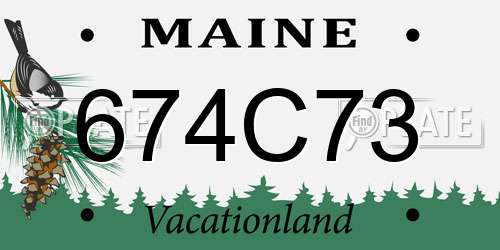 674C73 Maine License Plate
