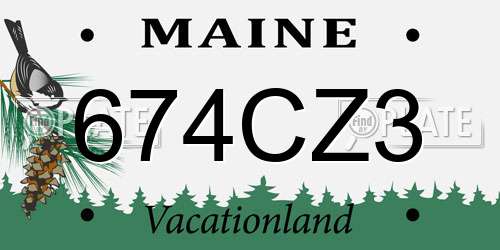 674CZ3 Maine License Plate