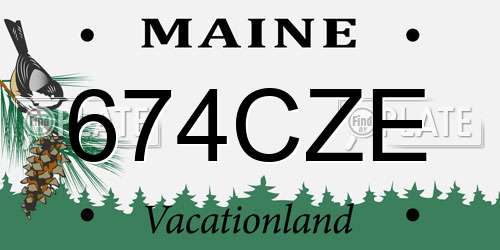 674CZE Maine License Plate