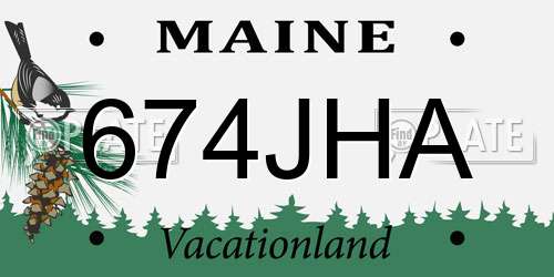 674JHA Maine License Plate