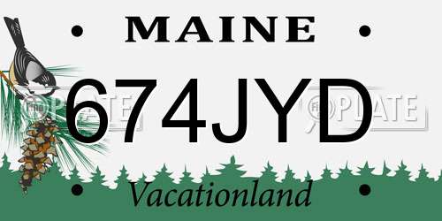 674JYD Maine License Plate