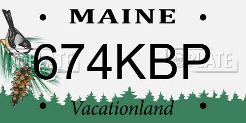 674KBP Maine License Plate