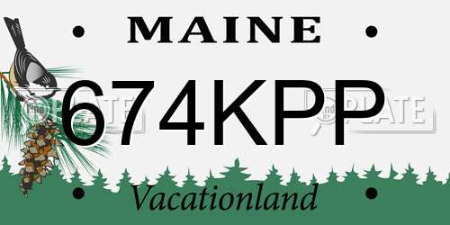 674KPP Maine License Plate