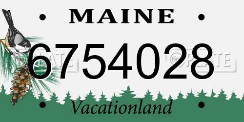 6754028 Maine License Plate