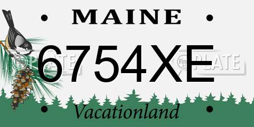 6754XE Maine License Plate