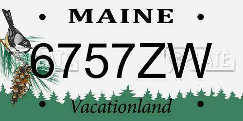 6757ZW Maine License Plate