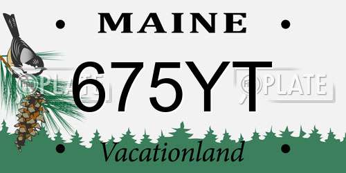 675YT Maine License Plate