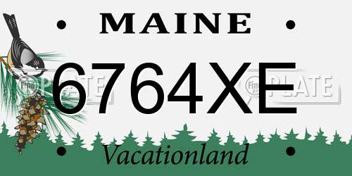 6764XE Maine License Plate