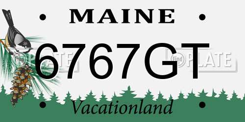 6767GT Maine License Plate