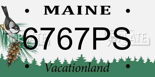 6767PS Maine License Plate