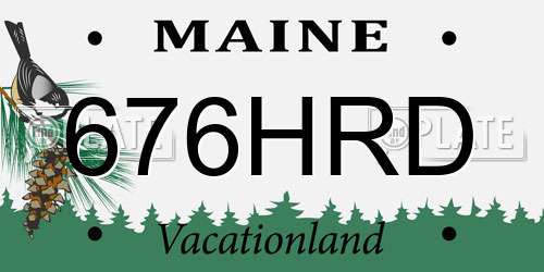 676HRD Maine License Plate