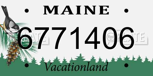 6771406 Maine License Plate