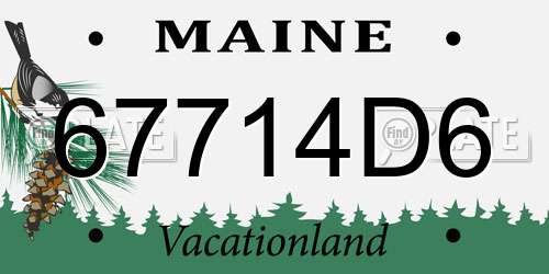 67714D6 Maine License Plate