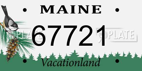 67721 Maine License Plate