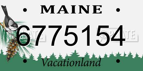 6775154 Maine License Plate
