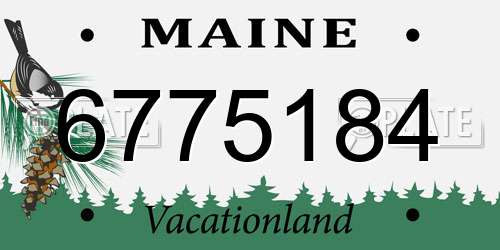 6775184 Maine License Plate