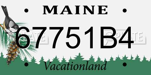 67751B4 Maine License Plate