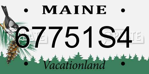 67751S4 Maine License Plate