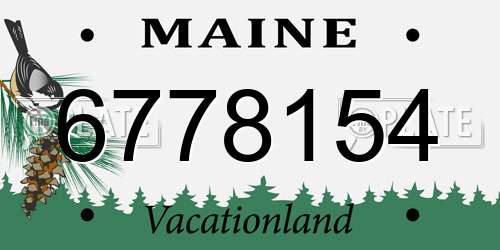6778154 Maine License Plate