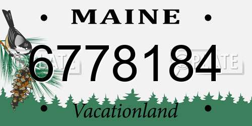 6778184 Maine License Plate