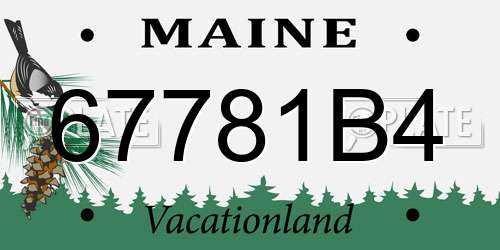 67781B4 Maine License Plate
