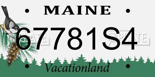 67781S4 Maine License Plate