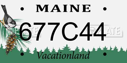 677C44 Maine License Plate