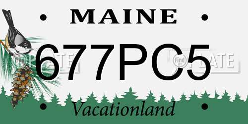 677PC5 Maine License Plate