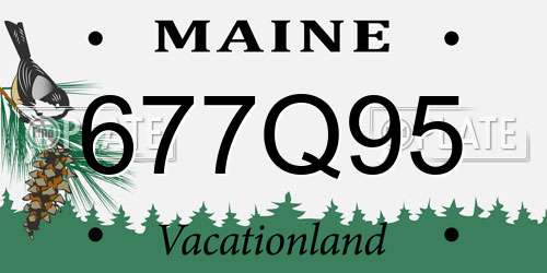 677Q95 Maine License Plate