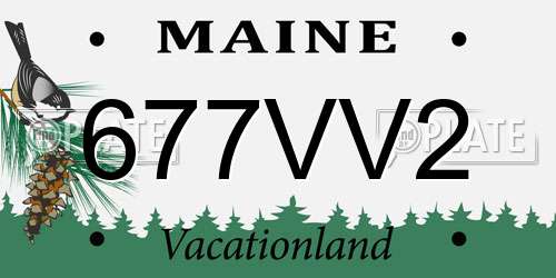 677VV2 Maine License Plate