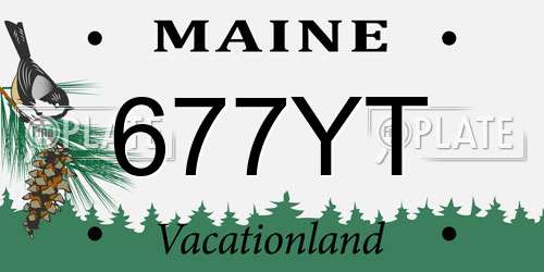 677YT Maine License Plate
