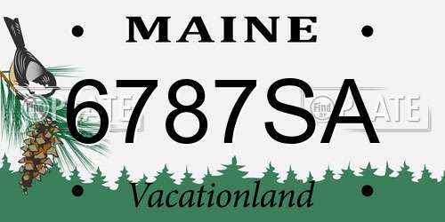 6787SA Maine License Plate