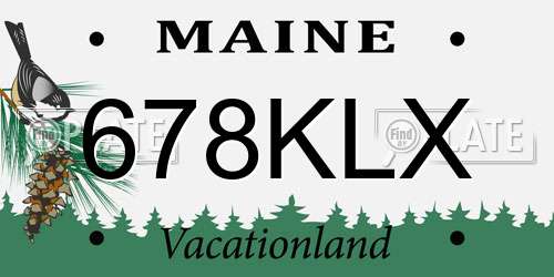 678KLX Maine License Plate