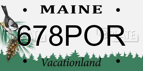 678POR Maine License Plate