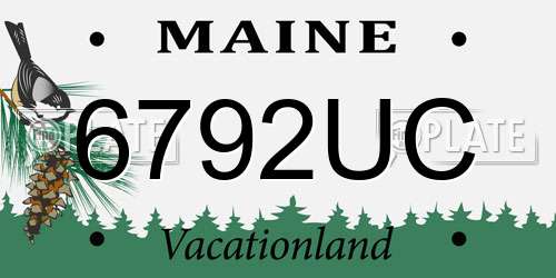 6792UC Maine License Plate
